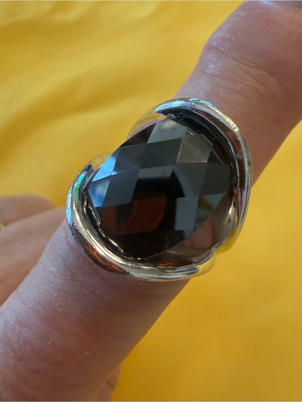 Park Lane Smoky Black Faceted Statement Ring Size 9 New